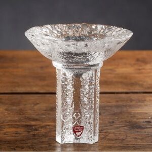 Vintage Orrefors Olympic Lamp 1984, Crystal Candle Holder, Swedish Vintage decor